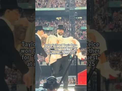 Taylor Swift and Travis Kelce won the award for Favourite Surprise Guest at iheartradio award 2025