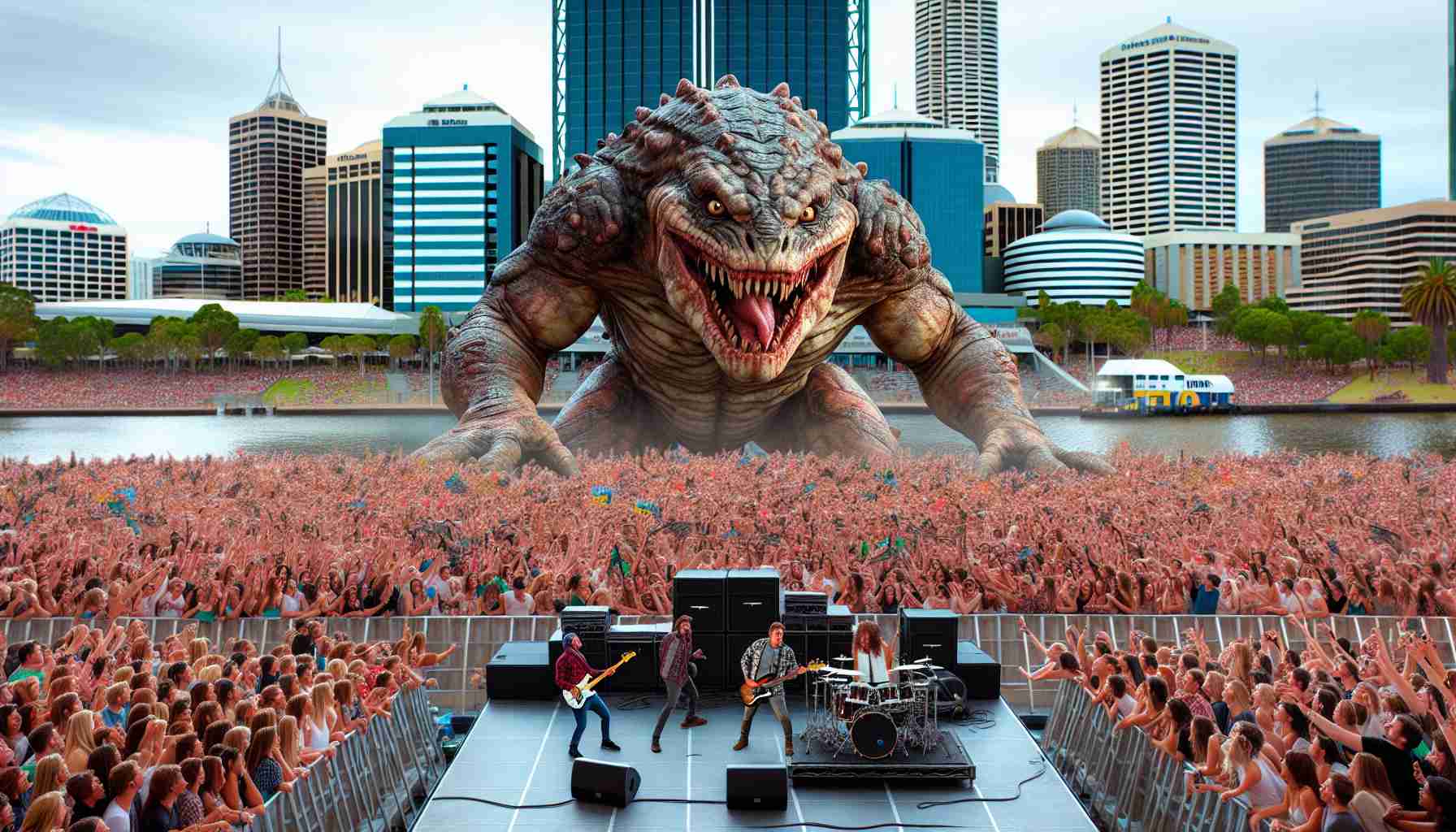 Perth’s Pop Concert Halted by a Monumental Sewer Monster Perth’s Pop Concert Halted by a Monumental Sewer Monster
